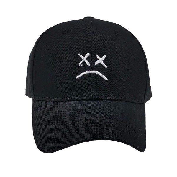 Women's Men's Hip Hop Cap Sad Face Dad Hat Embroidery
