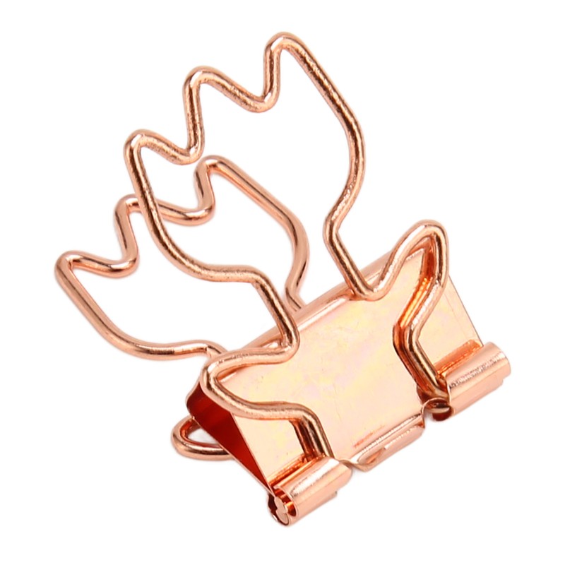 100Pcs Rose Gold Hollowed Long Tail Binder Paper Clips Beautiful