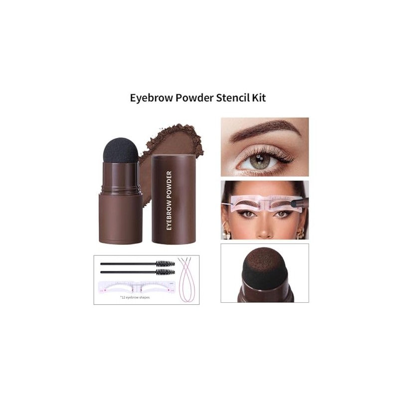 Sello De Cejas, Eyebrow Stencil stamp Kit, Polvo para Cejas