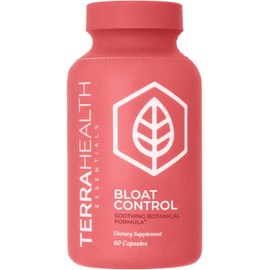 Terra Health Essentials Control de la hinchazón, alivio de acción rápida contra la hinchazón con enzimas digestivas, cepas probióticas para un apoyo específico contra la hinchazón: lactasa, lipasa,