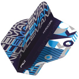 RED DRAGON Gerwyn Price Iceman Hardcore Stack Black and Blue Dart Flights - 3 Sets Per Pack (9 Flights in Total)