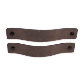 Brute Strength - Leather Handles for Furniture - Suede - Grey - Pack of 12 - 16.5 x 2.5 cm - Cabinet Handle, Door Handle for Kitchen, Bathroom, Cabinets, Dresser, Wood