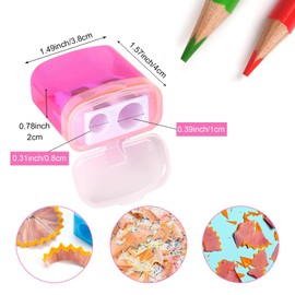 AWAVM Pencil Sharpeners,4 Pcs Manual Pencil Sharpener with Cover Dual Hole Pencil Sharpener Manual for Kids Students School Home Office Supply