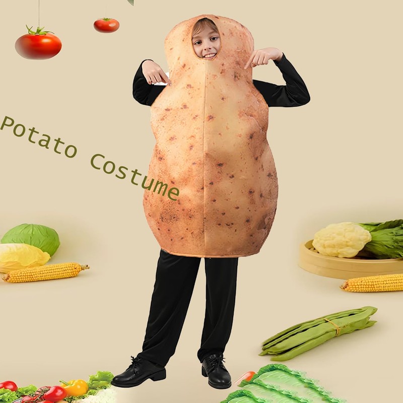 DSPLAY Potato Costume For Kids Cosplay Funny Food Potato Costumes