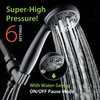 AquaDance High Pressure 6-Setting Matte Black Handheld Shower Head with
