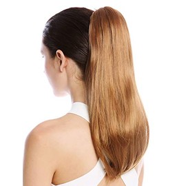 WIG ME UP - TZB-26A-V-27 Hairpiece Ponytail Long Straight Curved Red Blonde Strawberry Blonde 45cm