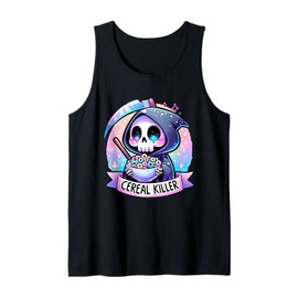 Cereal Killer Breakfast Cereal Bowl Cereals Skull Skeleton Tank Top