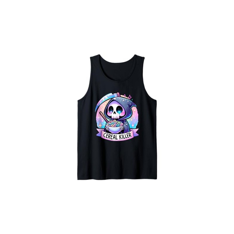 Cereal Killer Breakfast Cereal Bowl Cereals Skull Skeleton Tank Top