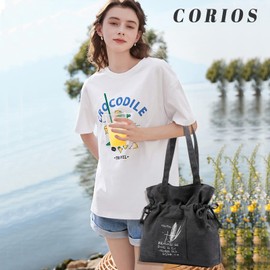 CORIOS Fashion Women's Handbag Canvas Bag Casual Shoulder Bag Handbag Multifunctional Tote Bag for School Work Travel Shopper, black, Casual, unique