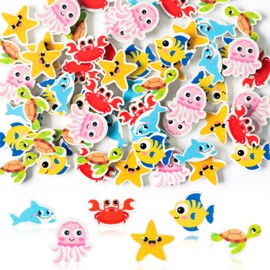 Yopyame 120Pcs Sea Animals Mini Eraser for Kids Bulk Assorted Novelty Ocean Animals Pencil Eraser Cute Puzzle Erasers Desk Pet School Classroom Prizes Student Homework Reward Gift Filling Party Favors