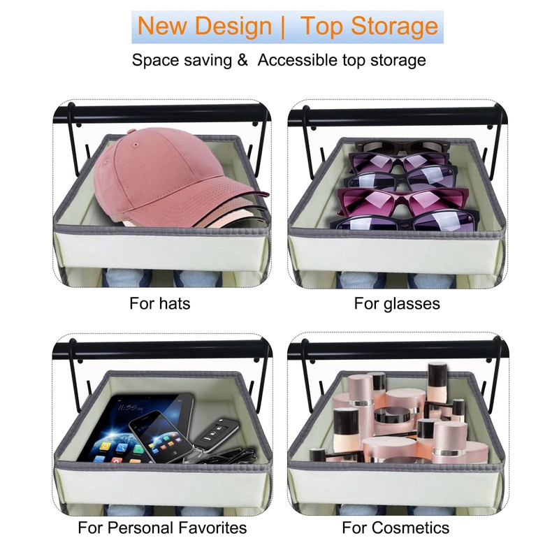 roomtalk 2 Pack Large-Sized Hanging Shoe Organizer 10-Shelf, Sturdy Hanging