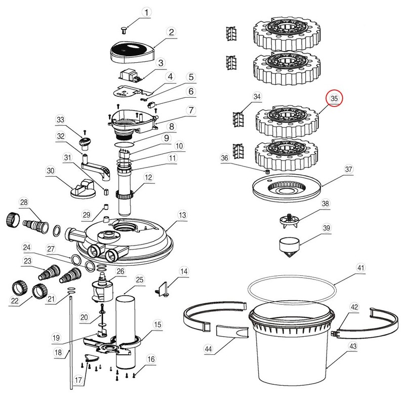 SunSun Replacement Part for CPF-2500 Pressure Pond Filter Sponge Blue