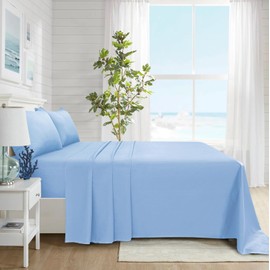 CHARKHAH Polycotton Flat Sheets with Single Double King Size Bed Ultra Soft Plain Top Sheet Dyed in Trendy Colors Hotel Collection Sheets Ideal for Winter & Summer Bedding (Sky-Blue, Single)