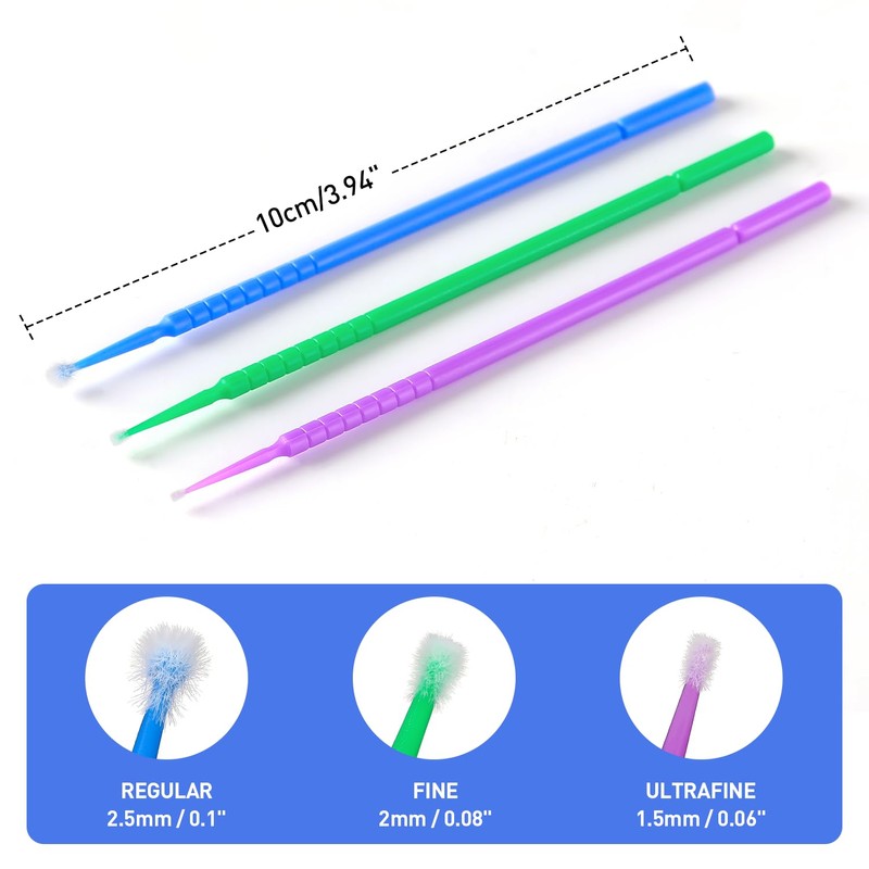 JMU 400pcs Dental Micro Applicators Brushes Fine, Disposable Microswabs