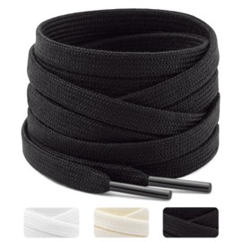 Puzeam 2 Pairs (4 Pieces) Shoelaces, Flat Laces, Shoelaces, Sneakers, Running, 0.3 inches (8 mm), Abrasion Resistant, Adults and Children, 31.5 inches (80 cm), 39.4 inches (100 cm), 47.2 inches (120