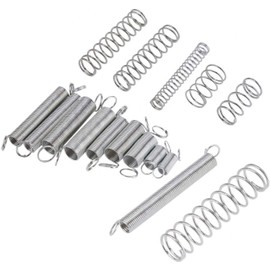 200 Pieces Springs Assortment Zinc Plated Steel Extension Springs and Compression Springs Set with Hook