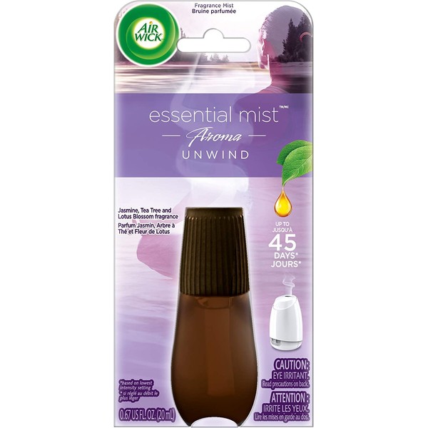 Air Wick Essential Mist Refill, Essential Oils Diffuser, Unwind, Air Freshener, Aromatherapy, 0.67 Fl Oz