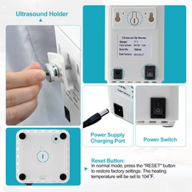 PER4MANCE Single-Bottle Ultrasound Gel Warmer, Adjustable Temperature (93-113℉) & Overtemperature Alarm, Inverted Gel Bottle Slot to Enhance Patient's Comfort and Image Quality