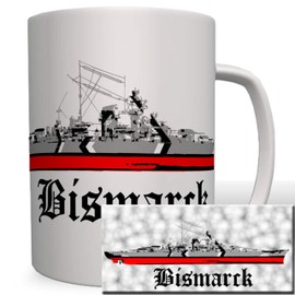 Marine atlantique otto wk lüthiens cuirassé bismarck-tasse de café tasse#16719