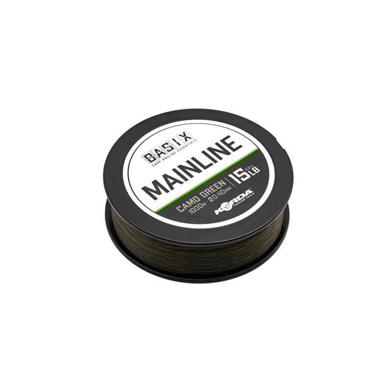 Korda Basix Camo Green Main Line 1000m Spools: 12lb