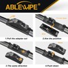 ABLEWIPE Beam Wiper Blades 22" + 20" Windshield Car Front