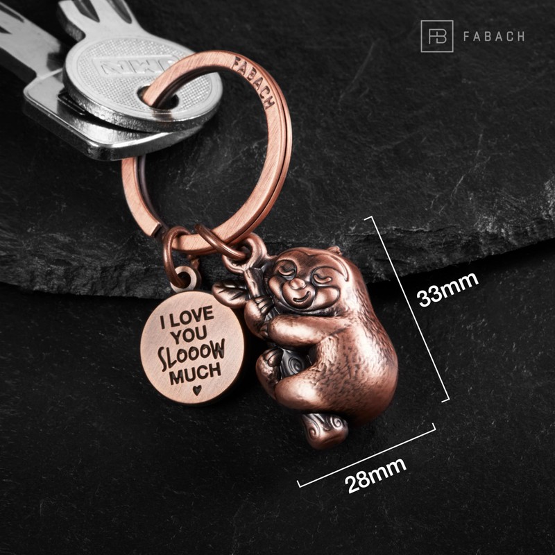 FABACH Dreamy Sloth Keyring - Cute Sloth Lucky Charm for