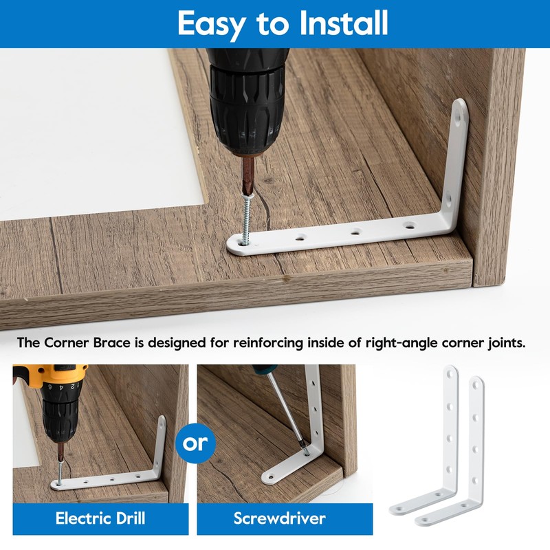 HOME MASTER HARDWARE Corner Brace White L Shelf Brackets Heavy