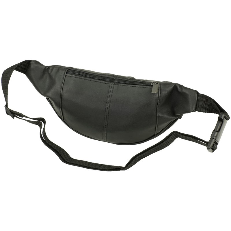 Belt Bag Bum Bag Hip Bag Black Genuine Leather Shoulder