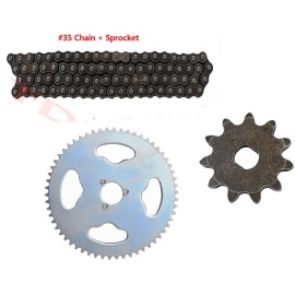 #35 Front Rear Sprocket + #35 Chain 116 L for Go Kart Mini Bike ATV Quad Trike