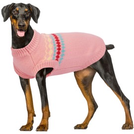 Kuoser Dog Sweater, Dog Sweaters for Large Size Dogs, Boy Girl Dog Christmas Sweater, Pet Sweatshirt Outfits for Male Female Dogs, Warm Big Dog Pullover Knitwear Clothes for Fall Winter, Pink L