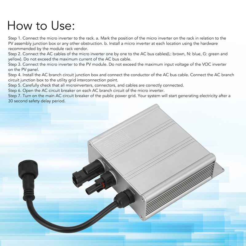 Solar Micro Inverter Grid Tie MPPT Pure Sine Wave Waterproof