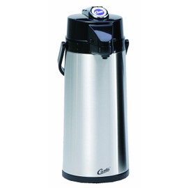Wilbur Curtis Thermal Dispenser Air Pot, 2.2L S.S. Body S.S. Liner Lever Pump - Commercial Airpot Pourpot Beverage Dispenser - TLXA2201S000 (Each)
