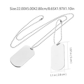 ARTIBETTER Collar Placa de Identificación para Hombre, Collar Tag Hombre, Cadena Personalizada, E...