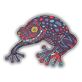 DG Graphics Frog Animal Doodle Waves Pattern Art Decor 5'' x 4'' Vinyl Decal Sticker Wall Window Any Smooth Surface