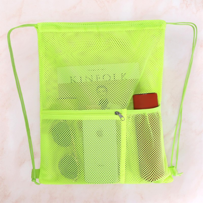 NATURAL STYLE 2 PACK Mesh Drawstring Backpack Bag, Multifunction Mesh