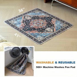 BomDa Non-Slip Washable Pee Pads for Dogs, 2 Pack Super Absorbent and Leak-Proof Reusable Puppy Pads, Pet Training Pads Protect Against Urine Leakage, Soft, Quick-Dry (Pattern A, 36''x41''(Pack of 2))