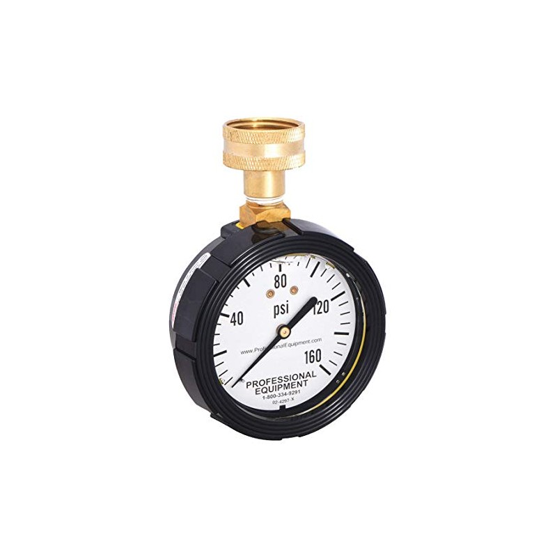 PROFESSIONAL EQUIPMENT Water Pressure Gauge, Freeze Proof, 3/4 in Female