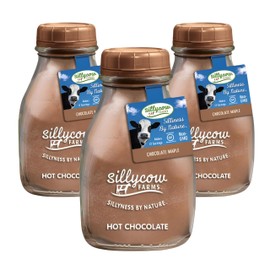 Sillycow Farms Allergen-Free Chocolate Maple Hot Chocolate, 16.9 oz (Pack of 3), Gluten-Free, Non-GMO, Fall Flavor, Reusable Glass Bottle, 23 Servings