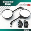 Unbranded Set Of 2 Rear View Motorcycle Mirrors Universal Black