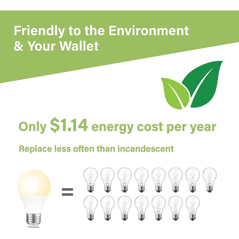 Sigalux LED Light Bulbs 60 Watt Equivalent A19 Standard Light