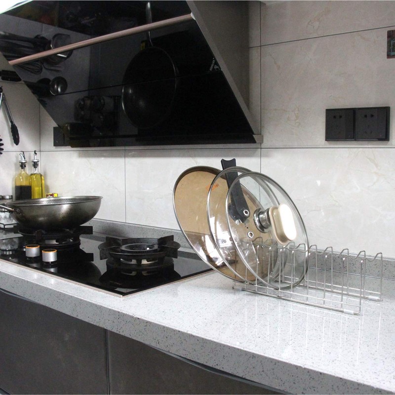 FLSEPAMB Pot Lid Organizer Pan Lid Organizer Kitchen Pot Lid