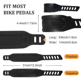 2 Pairs Adjustable Bike Pedal Straps, Universal Pedal Straps for Bike Exercise, Sturdy 12.2 x 1.73 Inch Bikes Pedals Strap for Exercise Cycle Home or Gym