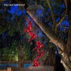 Carillones de viento de colibrí rojo solares, con energía solar,