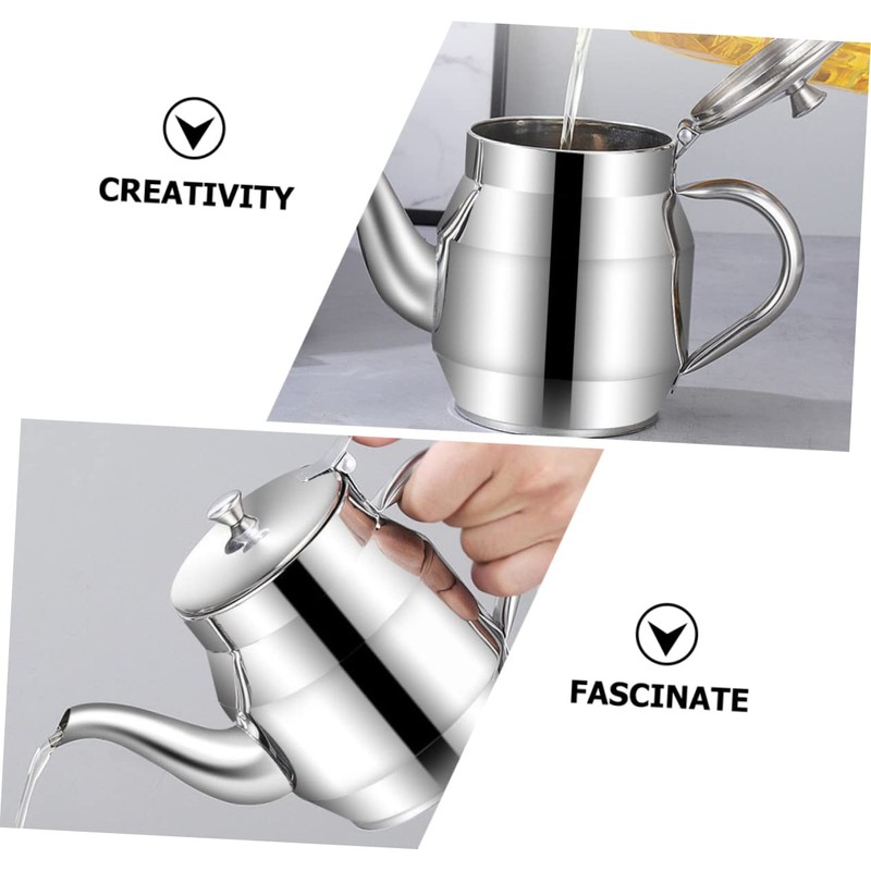 Ciieeo Stainless Steel Oil Container with Fine Mesh Strainer Versatile