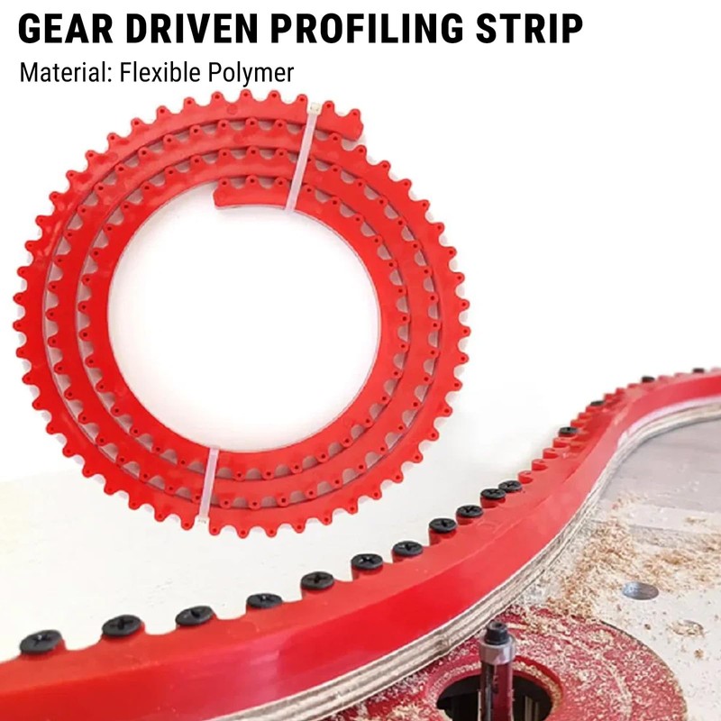 Woodworking profiling strip, gear driven profiling strip, 16 mm spacing,