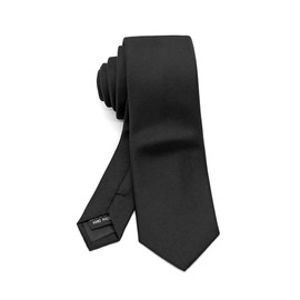 SHUBEIEUMI Mens Ties, Classic Slim Tie for Men, Office or Festive Events, Black-6 cm