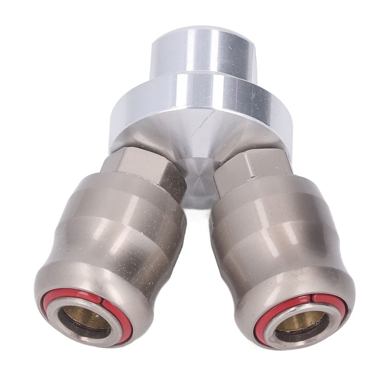 Air Hose Splitter 2 Way Carbon Steel Automatic Pneumatic Quick