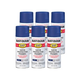 Rust-Oleum Rust-Oleum 276270-6PK Stops Rust Spray Paint, 12 Oz, Satin Sapphire, 6 Pack