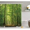 SRJ2018 Woodland Decor Shower Curtain Set Deciduous Forest in Summertime