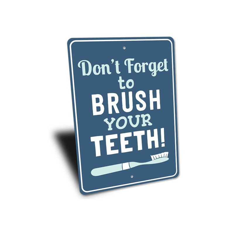 Teeth Brushing Sign, Brush Your Teeth Sign, Toothbrush Aluminum Decor